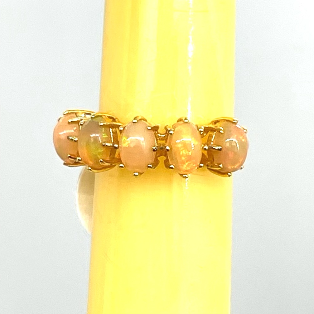 Gold Tone Sterling Opal Ring Size 6 89$